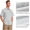 image:imageBASSDASH Mens UV Short Sleeve Button Down Shirt  Cooling Water Resistant amp Breathable for Hiking Fishing OutdoorCool Grey
