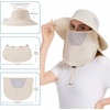 image:imageBASSDASH UPF 50 Breathable Sun Hat with Removable Face Cover and Neck Flap Wide Brim Bucket Hat for Fishing Hiking Men WomenBeige