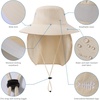 image:imageBASSDASH UPF 50 Breathable Sun Hat with Removable Face Cover and Neck Flap Wide Brim Bucket Hat for Fishing Hiking Men WomenBeige
