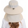 image:imageBASSDASH UPF 50 Breathable Sun Hat with Removable Face Cover and Neck Flap Wide Brim Bucket Hat for Fishing Hiking Men WomenBeige