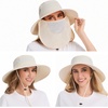 image:imageBASSDASH UPF 50 Breathable Sun Hat with Removable Face Cover and Neck Flap Wide Brim Bucket Hat for Fishing Hiking Men WomenBeige