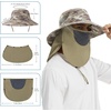 image:imageBASSDASH UPF 50 Breathable Sun Hat with Removable Face Cover and Neck Flap Wide Brim Bucket Hat for Fishing Hiking Men WomenEarth CamoKhaki