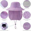 image:imageBASSDASH UPF 50 Breathable Sun Hat with Removable Face Cover and Neck Flap Wide Brim Bucket Hat for Fishing Hiking Men WomenLight Purple