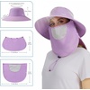 image:imageBASSDASH UPF 50 Breathable Sun Hat with Removable Face Cover and Neck Flap Wide Brim Bucket Hat for Fishing Hiking Men WomenLight Purple