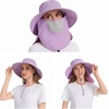 image:imageBASSDASH UPF 50 Breathable Sun Hat with Removable Face Cover and Neck Flap Wide Brim Bucket Hat for Fishing Hiking Men WomenLight Purple