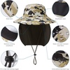 image:imageBASSDASH UPF 50 Breathable Sun Hat with Removable Face Cover and Neck Flap Wide Brim Bucket Hat for Fishing Hiking Men WomenMountain CamoDark Green