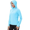 image:imageBASSDASH Womens UPF 50 Performance Hoodie Long Sleeve UV Fishing Hiking ShirtSky Blue