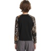image:imageBASSDASH Youth UPF50 Camo Long Sleeve Fishing Shirt UV Protection Quick Dry TeeBlackAutumn Forest