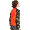 image:imageBASSDASH Youth UPF50 Camo Long Sleeve Fishing Shirt UV Protection Quick Dry TeeBlaze OrangeArmy Green Camo