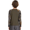 image:imageBASSDASH Youth UPF50 Camo Long Sleeve Fishing Shirt UV Protection Quick Dry TeeBrownAutumn Forest