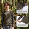 image:imageBASSDASH Youth UPF50 Camo Long Sleeve Fishing Shirt UV Protection Quick Dry TeeBrownAutumn Forest