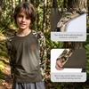 image:imageBASSDASH Youth UPF50 Camo Long Sleeve Fishing Shirt UV Protection Quick Dry TeeBrownHighland