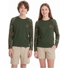image:imageBASSDASH Youth UPF50 Camo Long Sleeve Fishing Shirt UV Protection Quick Dry TeeOlive GreenMoss Wood