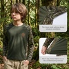 image:imageBASSDASH Youth UPF50 Camo Long Sleeve Fishing Shirt UV Protection Quick Dry TeeOlive GreenMoss Wood