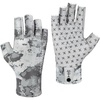 image:imageBASSDASH 34 Finger UPF 50 Sun Gloves Breathable AntiSlip Silicone Palm for Men Women Fishing Fingerless Cycling RunningGrey Abstract Camo