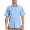 image:imageBASSDASH Mens UV Short Sleeve Button Down Shirt  Cooling Water Resistant amp Breathable for Hiking Fishing OutdoorCarolina