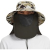 image:imageBASSDASH UPF 50 Breathable Sun Hat with Removable Face Cover and Neck Flap Wide Brim Bucket Hat for Fishing Hiking Men WomenMountain CamoDark Green