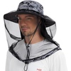 image:imageBASSDASH UPF 50 Mosquito Sun Hat with Hidden Head Net and Neck Flap for Men Women Outdoor Fishing Hiking CampingStorm Camo