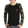 image:imageBASSDASH Youth UPF50 Camo Long Sleeve Fishing Shirt UV Protection Quick Dry TeeBlackArmy Green Camo