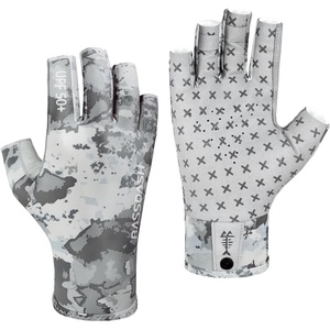 image:imageBASSDASH 34 Finger UPF 50 Sun Gloves Breathable AntiSlip Silicone Palm for Men Women Fishing Fingerless Cycling RunningGrey Abstract Camo