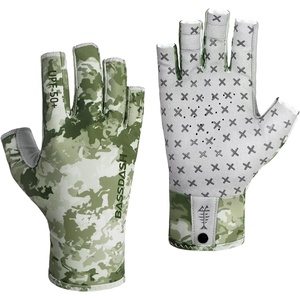 image:imageBASSDASH 34 Finger UPF 50 Sun Gloves Breathable AntiSlip Silicone Palm for Men Women Fishing Fingerless Cycling RunningMoss Shadow Camo