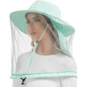 image:imageBASSDASH UPF 50 Mosquito Sun Hat with Hidden Head Net and Neck Flap for Men Women Outdoor Fishing Hiking CampingPastel Teal