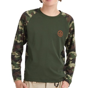image:imageBASSDASH Youth UPF50 Camo Long Sleeve Fishing Shirt UV Protection Quick Dry TeeOlive GreenArmy Green Camo