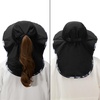 image:imageBASSDASH UPF 50 Unisex Water Resistant Wide Brim Sun Hat with Large Neck Flap Ponytail Fishing Hat for Men WomenBlackSplash Black
