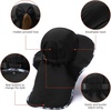 image:imageBASSDASH UPF 50 Unisex Water Resistant Wide Brim Sun Hat with Large Neck Flap Ponytail Fishing Hat for Men WomenBlackSplash Black