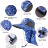 image:imageBASSDASH UPF 50 Unisex Water Resistant Wide Brim Sun Hat with Large Neck Flap Ponytail Fishing Hat for Men WomenBlue Camo