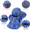 image:imageBASSDASH UPF 50 Unisex Water Resistant Wide Brim Sun Hat with Large Neck Flap Ponytail Fishing Hat for Men WomenBlue Camo