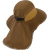 image:imageBASSDASH UPF 50 Unisex Water Resistant Wide Brim Sun Hat with Large Neck Flap Ponytail Fishing Hat for Men WomenCaramelLeopard