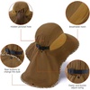 image:imageBASSDASH UPF 50 Unisex Water Resistant Wide Brim Sun Hat with Large Neck Flap Ponytail Fishing Hat for Men WomenCaramelLeopard
