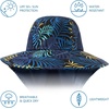 image:imageBASSDASH UPF 50 Unisex Water Resistant Wide Brim Sun Hat with Large Neck Flap Ponytail Fishing Hat for Men WomenColorful LeavesDark Blue