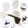 image:imageBASSDASH UPF 50 Unisex Water Resistant Wide Brim Sun Hat with Large Neck Flap Ponytail Fishing Hat for Men WomenIvorySand