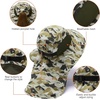 image:imageBASSDASH UPF 50 Unisex Water Resistant Wide Brim Sun Hat with Large Neck Flap Ponytail Fishing Hat for Men WomenMountain CamoAmy Green