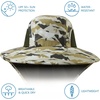 image:imageBASSDASH UPF 50 Unisex Water Resistant Wide Brim Sun Hat with Large Neck Flap Ponytail Fishing Hat for Men WomenMountain CamoAmy Green