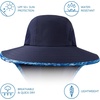 image:imageBASSDASH UPF 50 Unisex Water Resistant Wide Brim Sun Hat with Large Neck Flap Ponytail Fishing Hat for Men WomenNavy BlueRipple