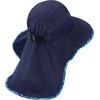 image:imageBASSDASH UPF 50 Unisex Water Resistant Wide Brim Sun Hat with Large Neck Flap Ponytail Fishing Hat for Men WomenNavy BlueRipple
