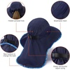 image:imageBASSDASH UPF 50 Unisex Water Resistant Wide Brim Sun Hat with Large Neck Flap Ponytail Fishing Hat for Men WomenNavy BlueRipple