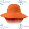image:imageBASSDASH UPF 50 Unisex Water Resistant Wide Brim Sun Hat with Large Neck Flap Ponytail Fishing Hat for Men WomenOrange