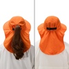 image:imageBASSDASH UPF 50 Unisex Water Resistant Wide Brim Sun Hat with Large Neck Flap Ponytail Fishing Hat for Men WomenOrange