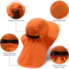 image:imageBASSDASH UPF 50 Unisex Water Resistant Wide Brim Sun Hat with Large Neck Flap Ponytail Fishing Hat for Men WomenOrange