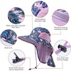 image:imageBASSDASH UPF 50 Unisex Water Resistant Wide Brim Sun Hat with Large Neck Flap Ponytail Fishing Hat for Men WomenPalm LeavesLight Purple