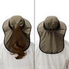 image:imageBASSDASH UPF 50 Unisex Water Resistant Wide Brim Sun Hat with Large Neck Flap Ponytail Fishing Hat for Men WomenSandBlack