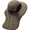 image:imageBASSDASH UPF 50 Unisex Water Resistant Wide Brim Sun Hat with Large Neck Flap Ponytail Fishing Hat for Men WomenSandBlack