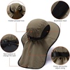 image:imageBASSDASH UPF 50 Unisex Water Resistant Wide Brim Sun Hat with Large Neck Flap Ponytail Fishing Hat for Men WomenSandBlack