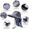 image:imageBASSDASH UPF 50 Unisex Water Resistant Wide Brim Sun Hat with Large Neck Flap Ponytail Fishing Hat for Men WomenStorm Camo
