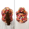image:imageBASSDASH UPF 50 Unisex Water Resistant Wide Brim Sun Hat with Large Neck Flap Ponytail Fishing Hat for Men WomenSunset Palm TreesOrange