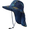 image:imageBASSDASH UPF 50 Unisex Water Resistant Wide Brim Sun Hat with Large Neck Flap Ponytail Fishing Hat for Men WomenColorful LeavesDark Blue